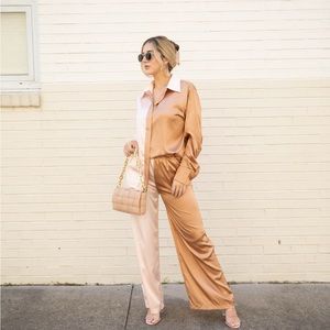 Two-piece two-tone matching set